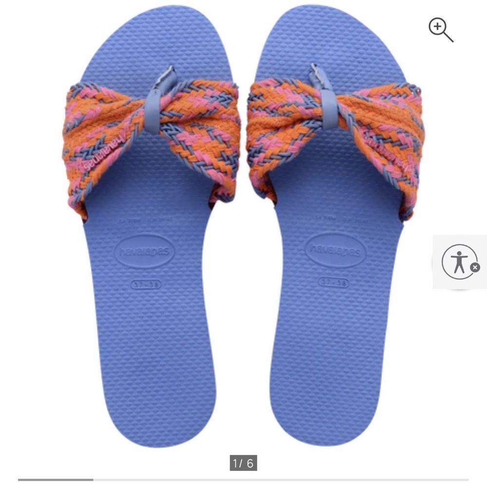Havaianas Blue and Orange Sandals with Knotted Bow Design #20